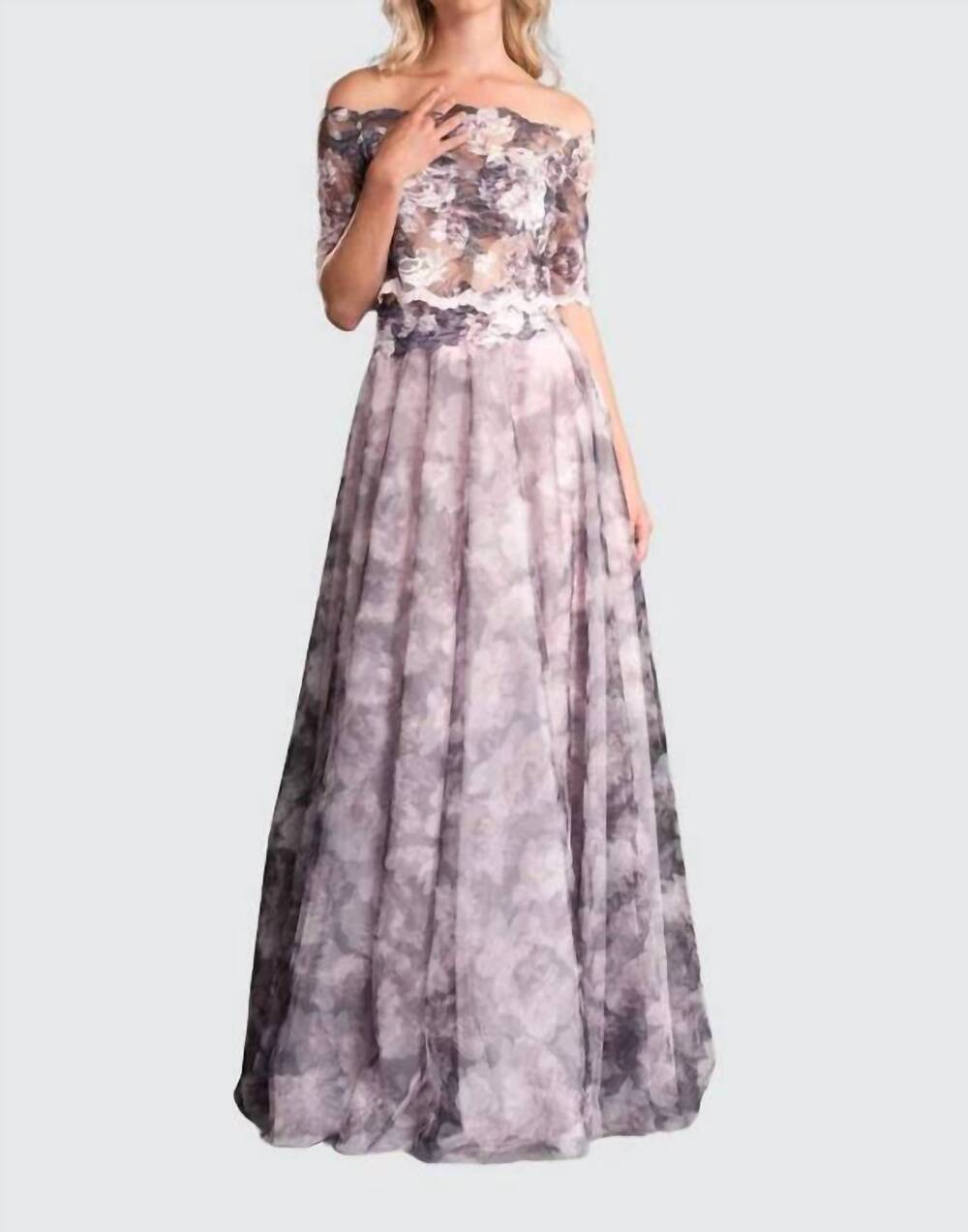 NEW OLVI’S floral soft tulle midi skirt in shadow rose